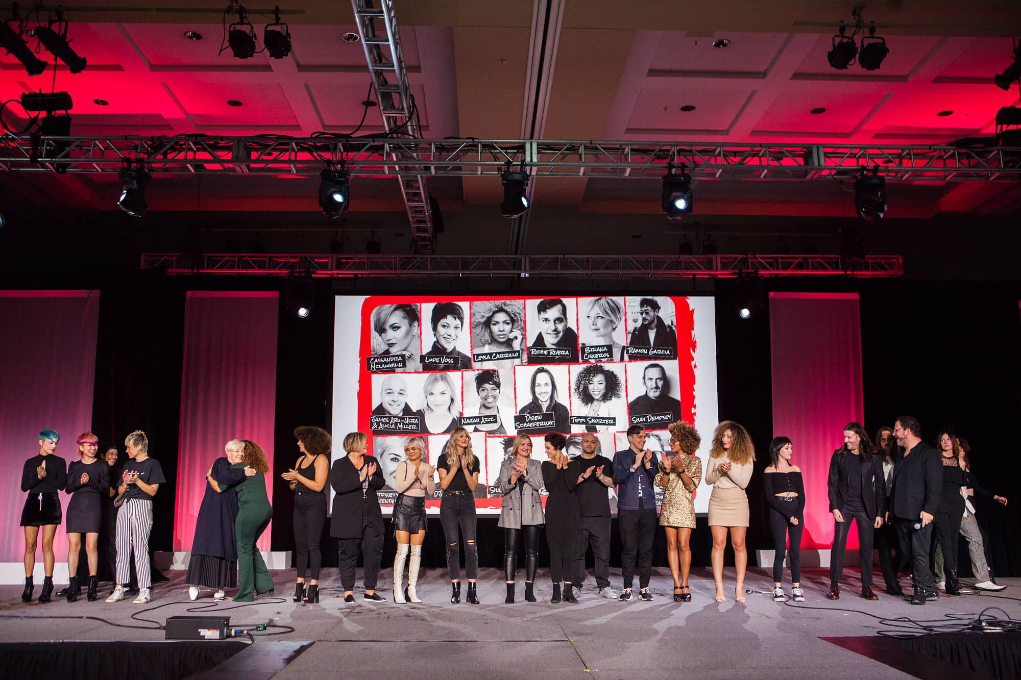 Hairbrained artists and educators gathered on stage at a live event